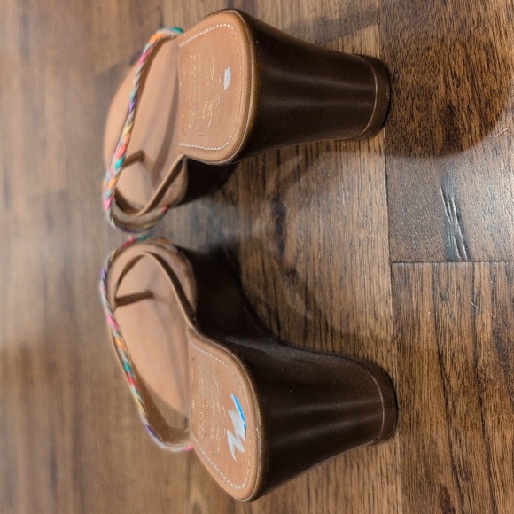 Women's Italian Shoemaker braided wedge flip flops size 7.5 - Picture 3 of 4